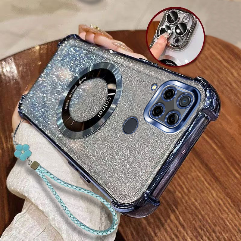 Vỏ Thời Trang Cho Realme C15 C12 C25 C25S C21 C21Y C25Y Narzo 20 30A Vỏ Điện Thoại Silicon MỚI Bảo Vệ Bốn Góc Có Dây Buộc Miễn Phí Cho Bé Gái Phụ Nữ