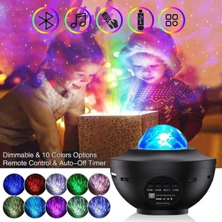 Đèn Cực Quang Starry Chiếu Bầu Trời Galaxy, Đèn Kiêm Loa Bluetooth Trang Trí, Led Cực Quang Decor Phòng Ngủ, Điều Khiển