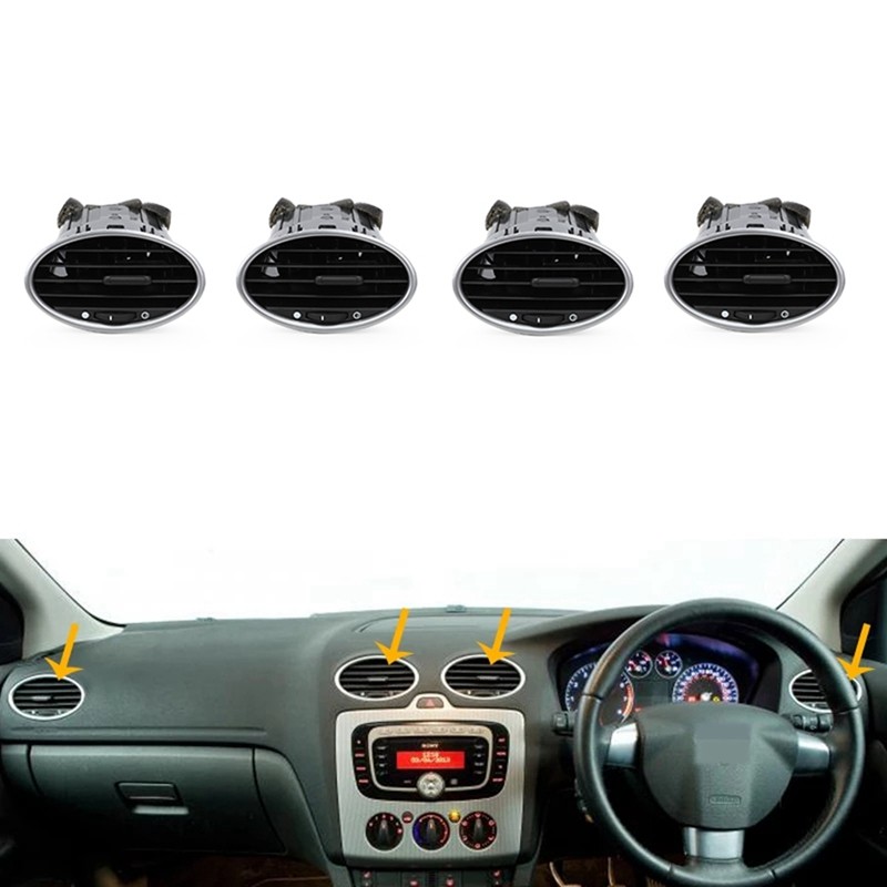 Bảng điều khiển ô tô Vòi phun thông hơi cho Focus MK2 2005-2013 Điều hòa không khí Ổ cắm trang trí Mũ bạc