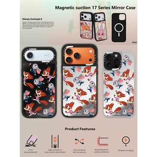 CASECASE X Zootopia 2 Nick và Judy Họa Tiết Ốp Lưng Màu Đen & Bạc Gương Hút Từ Tính iPhone Dành Cho IPhone 17 Air 16 15 14 13 12 Pro Max Plus Ốp Lưng Cứng Có Hộp Khắc logo