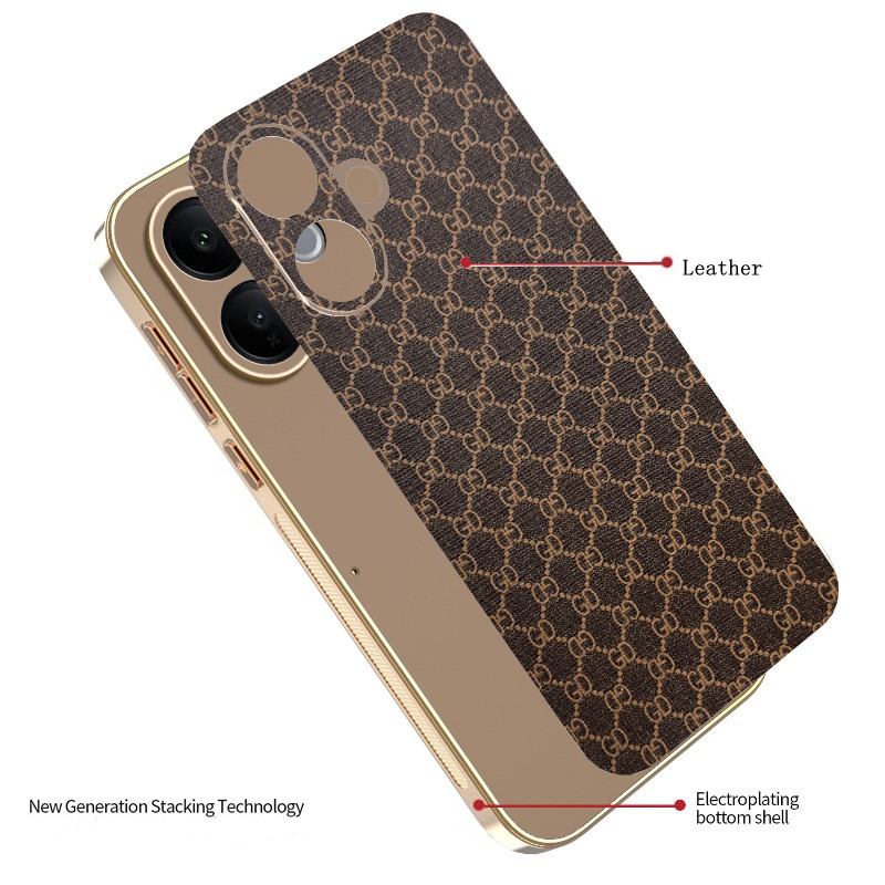 Ốp Lưng Cho Vivo V60 Lite Sang Trọng Cổ Điển Da Thời Trang Mạ Điện TPU Edge Chống Rơi Vỏ Bảo Vệ Điện Thoại