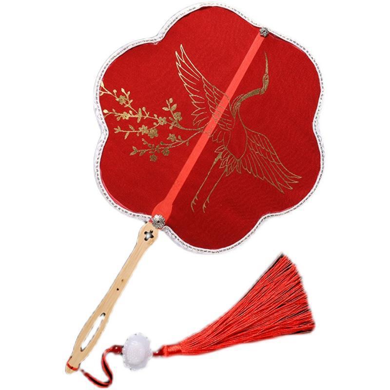 Phong Cách Trung Quốc Mạ Vàng Nhóm Quạt Phong Cách Cổ Đại Cung Điện Quạt Cần Cẩu Plum Fan Trang Phục Cổ Hanfu Sườn Xám Khiêu Vũ Quạt Ảnh Đạo Cụ 25.10.31
