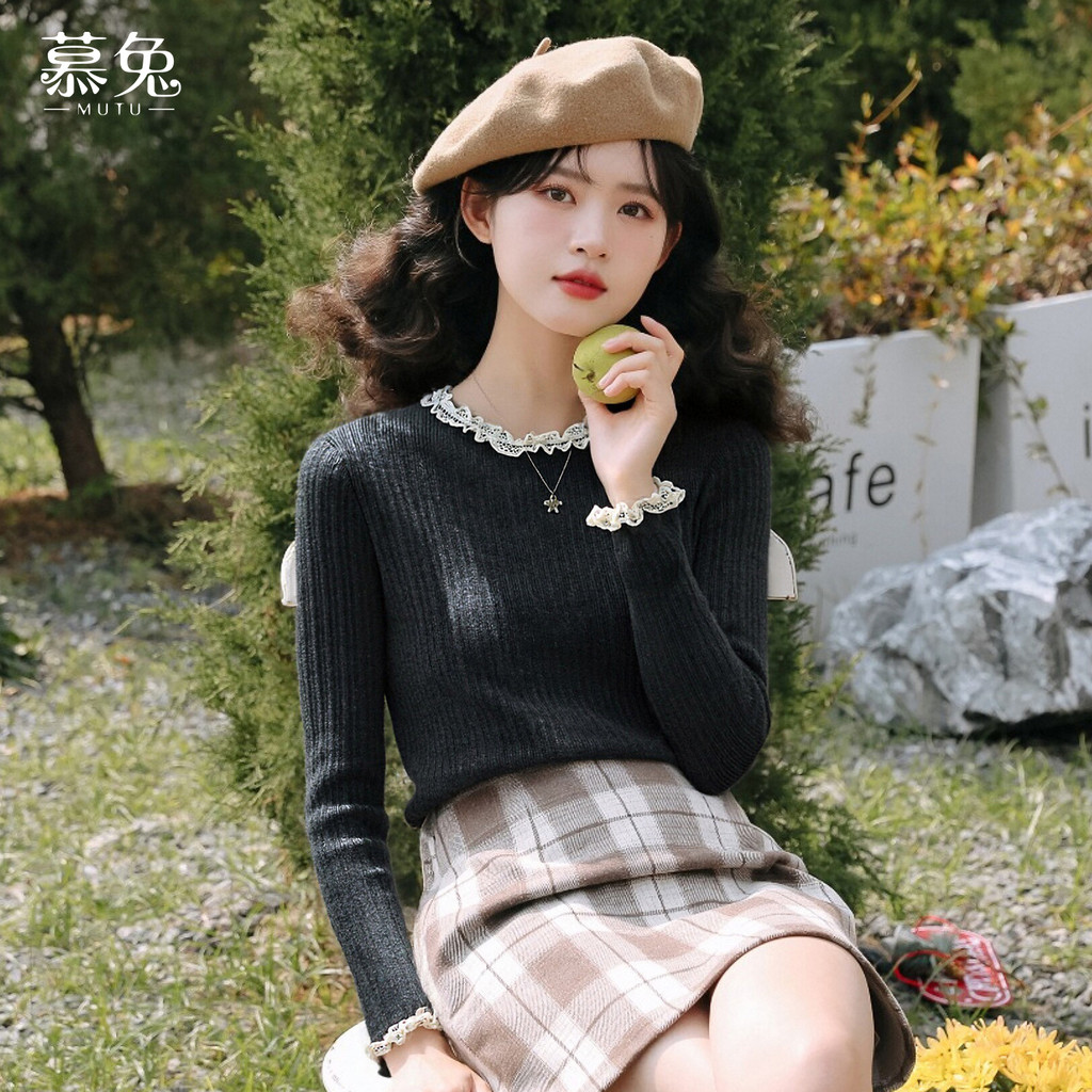 Mutu Áo Len Dài Tay Phong Cách Pháp, Chất Liệu Cao Cấp,Slim-fit Hợp Thời Mùa Đông 2025