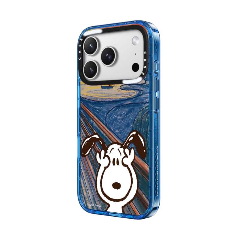 CASECASE X Tranh sơn dầu Snoopy Sky Màu xanh trong suốt Cứng hút từ tính Tác động cho Apple IPhone 12 13 14 15 16 17 Pro Max Air Plus có hộp