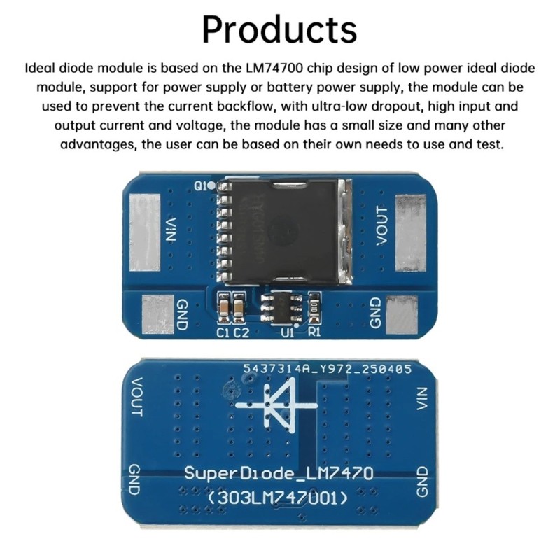 PCF * LM74700 Chip Mô-đun Diode lý tưởng 10A Đầu ra hiện tại cần mặt đất Bảo vệ phân cực ngược cho năng lượng mặt trời