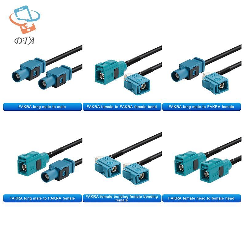 [DTA] Fakra Z Male To Fakra Z Female Jack 90 độ Điều hướng ô tô Ăng-ten GPS Adapter Cáp nối dài RG174 RF Coaxial Pigtail VN