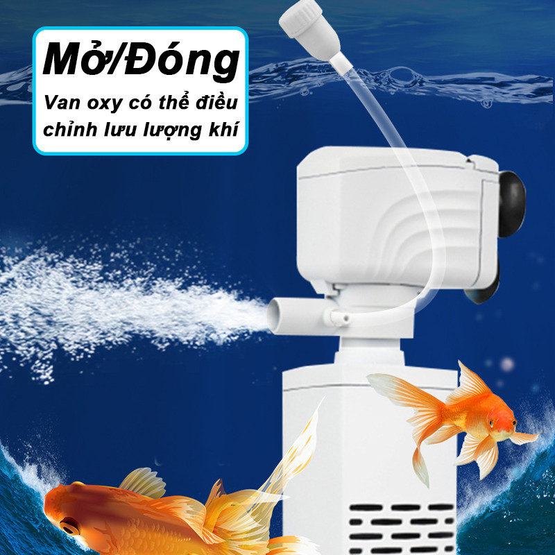 Máy Lọc Nước Bể Cá 3in1, Hút Đáy Mạnh, Lọc Cặn Làm Trong Nước, Bơm Chìm Im Lặng Cho Bể Cá Cảnh Thủy Sinh