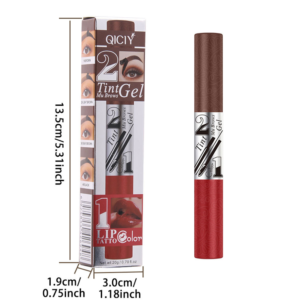 Thuốc nhuộm Gel kẻ mày hai đầu Thuốc nhuộm lông mày Kem tẩy lông mày Lip Gloss W