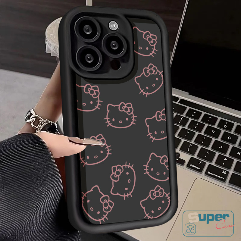 Ốp Lưng Tương Thích Cho IPhone 11 15 13 17 16 14 12 Pro Max 16 14 17 12 15 13 Pro 7Plus 15 8 7 6s 6 16 14 Plus XR XS X Max Air SE 2020 Hoạt Hình Hello Kitty Dễ Thương Che mắt thiên thần Bowkont