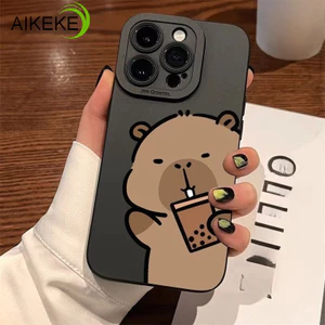 Ốp Điện Thoại Capybara Lông Thú Dễ Thương Cho OPPO Reno 14F 14 13 13F 12 12F 11F 11 Pro 10 9 8 Pro Plus 8T 7 6 Pro 5G 4G Trà Sữa Ốp Lưng Bảo Vệ Camera Vỏ Mềm Chống Sốc