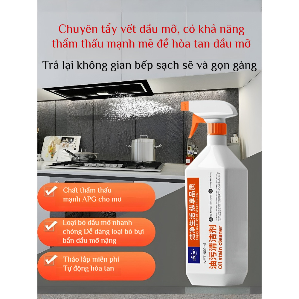Chất lượng Dung Dịch Tẩy Mỡ Bếp Dạng Bọt Làm Sạch Dầu Mỡ