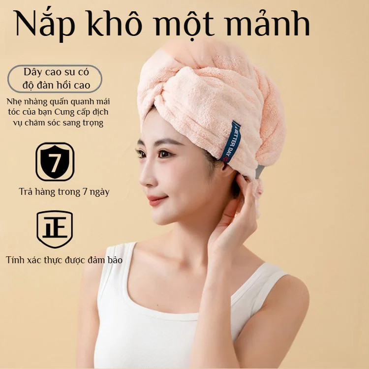 🔥Giá sốc🔥Khăn lau tóc dày/Mũ sấy tóc kiểu Pháp / Mũ sấy tóc thấm hút và khô nhanh / Khăn lau tóc nữ