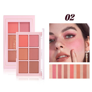 Bảng phấn má hồng mờ Hui.Six-Color HANDAIYAN Bảng sửa chữa má hồng màu tự nhiên