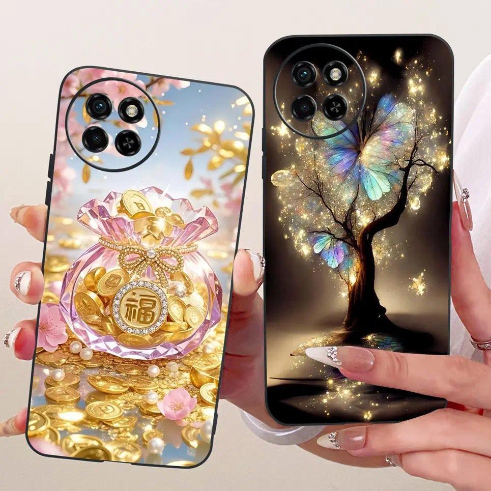 Ốp Cho Itel S23 S23 + Ốp Điện Thoại ITEL S665L S681LN Ốp Lưng Hoạt Hình Dễ Thương Động Vật Rồng Sư Tử Mèo Mềm TPU Đen