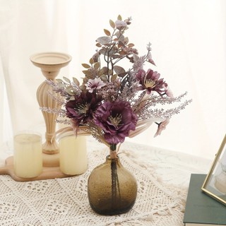 Bó Hoa Giả Lụa Cúc Hải Quỳ Anh Túc Trang Trí Phòng Khách Decor Bàn Làm Việc Đạo Cụ Chụp Hình Cưới Vintage Cao Cấp Cỏ Lau Lá Bạch Đàn Nghệ Thuật Quà Tặng Đẹp Tiệc Cắm Bình Bền Màu Tự Nhiên Mùa Thu Kiểu Dáng Bắc Âu Nội Thất Nhà Cửa Quán Cafe