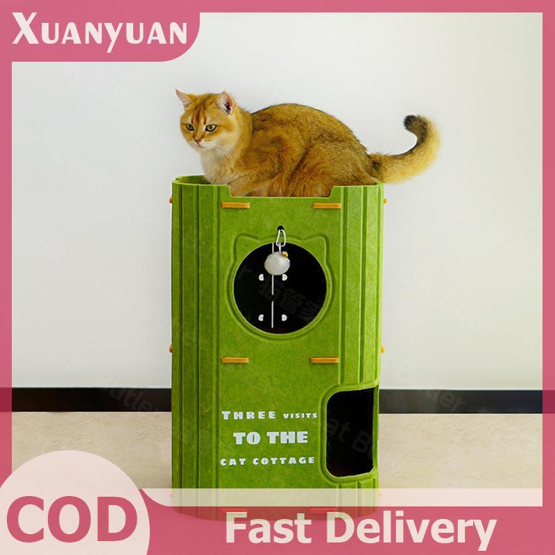 XUAN Tấm nỉ nhiều lớp Khung leo núi Giường lỗ cây hai lớp Thích hợp cho mọi mùa và nhiều mèo VN