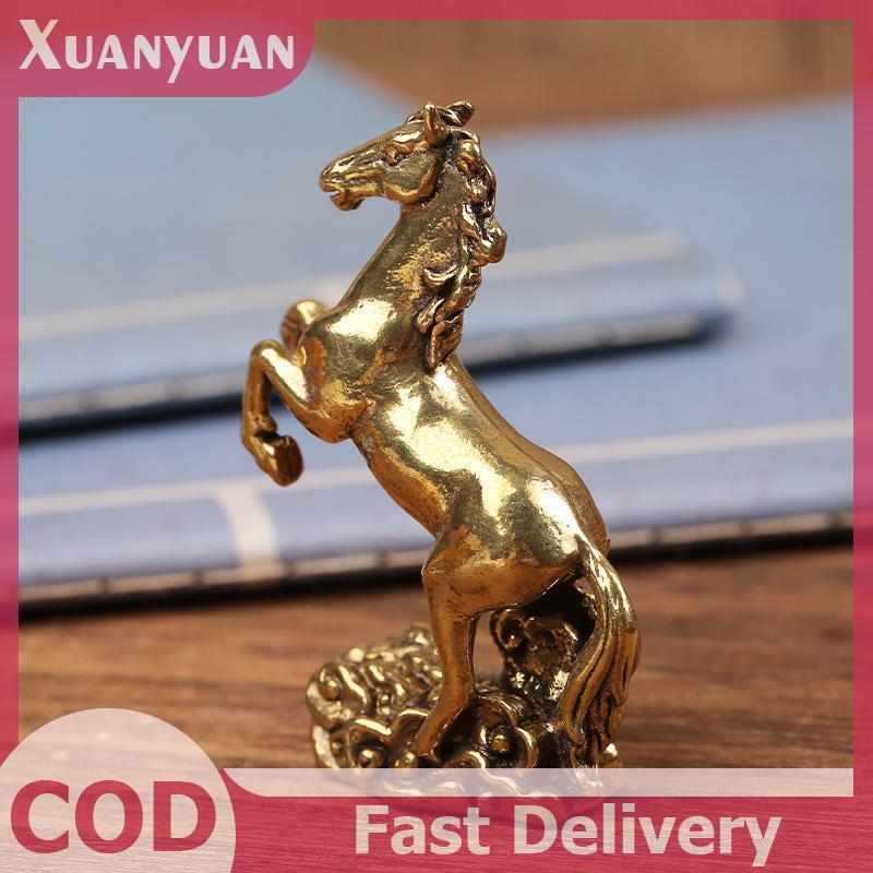 XUAN Đồng Ngựa Trang Trí Để Bàn, Phòng Khách Bàn Cà Phê Điêu Khắc, Kim Loại Thủ Công, Trang Trí Nhà Cửa, Tượng Ngựa Cung Hoàng Đạo Trung Quốc VN