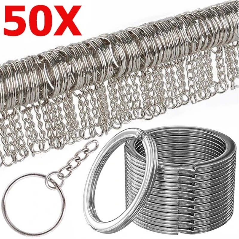 20 / 50 Chiếc Kim Loại Trống Móc Khóa Chia Móc Khóa / DIY Trang Trí Leo Núi Khóa Móc Chìa Khóa