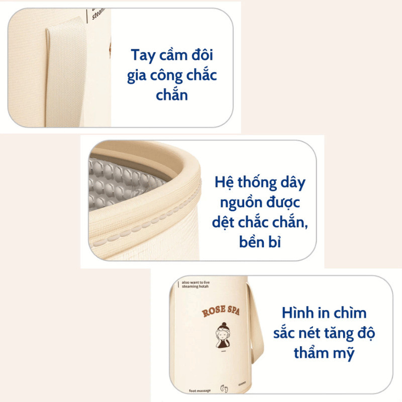 Túi Ngâm Chân Giữ Nhiệt Gấp Gọn Cỡ Lớn 20L DINO Giúp Thư Giãn, Bồn Ngâm Chân Di Động Có Nắp Đậy