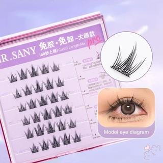 Cụm mi dán sẵn 10-12mm Cụm mi màu đen có thể tái sử dụng để làm việc, sinh nhật, tiệc và du lịch