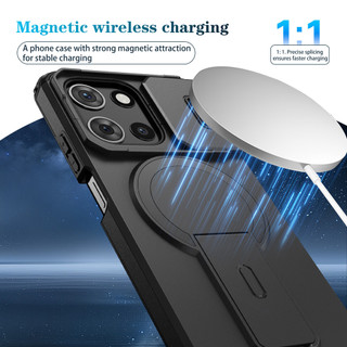 Dành cho Motorola Moto G 5G 2025 / G Play 5G 2026 / G Power 2025 / G Stylus 2025 Ốp điện thoại có nắp máy ảnh trượt Chân đế phía sau từ tính Vỏ mỏng chống sốc