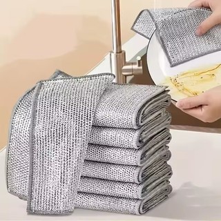 5 / 10 / 20 Chiếc Vải Làm Sạch Dây Thép Dày - Vải Chà Hai Lớp Chống Trầy Xước
