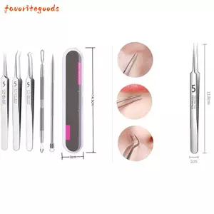 FAVORITEGOODS 4 / 6 cái / bộ Bộ kim mụn đầu đen, Công cụ vắt mụn đầu đen chăm sóc da mặt Sliver, Dụng cụ chuyên nghiệp Dụng cụ làm sạch lỗ chân lông vàng hồng bằng thép không gỉ Điều trị làm đẹp