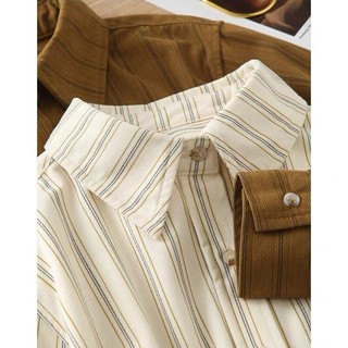 Áo sơ mi nam vải nhung retro, phong cách đại học Mỹ, phù hợp unisex