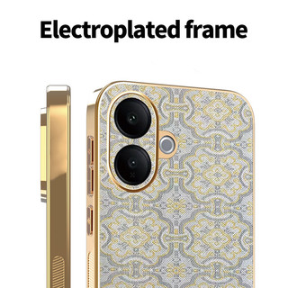 Ốp Lưng Cho Vivo V60 Lite Da Cổ Điển Mạ Điện TPU Edge Chống Rơi Vỏ Điện Thoại