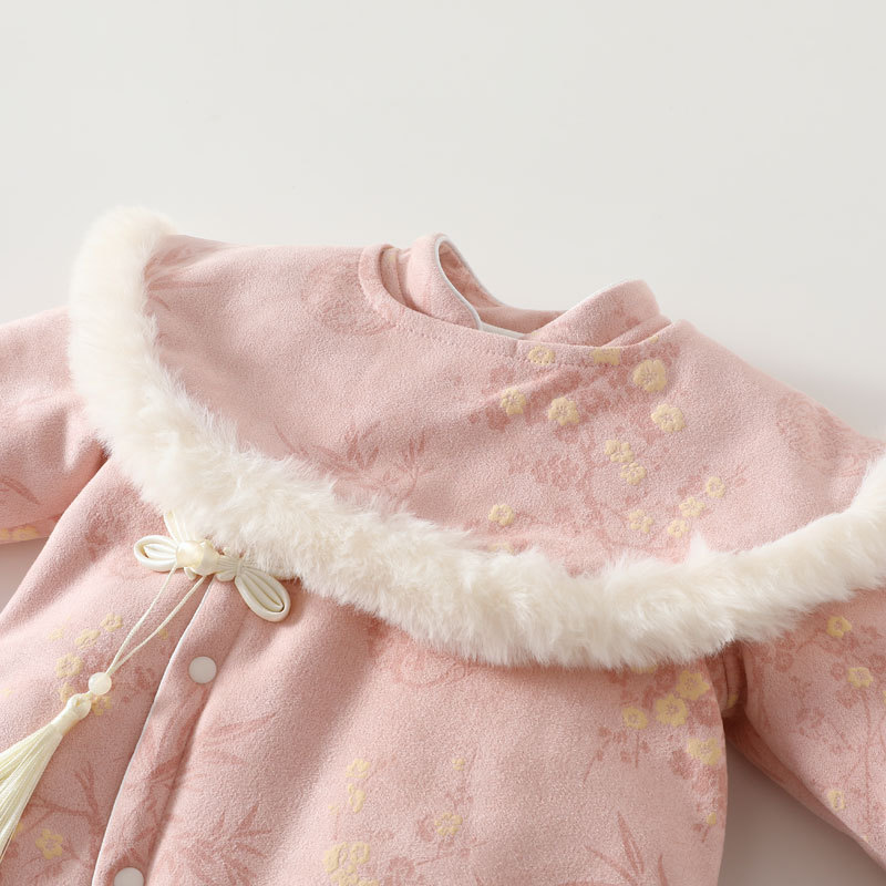 GC1 Cổ Phong Cách Trung Hoa Cho Bé Onesie Cotton Áo Khoác Mùa Đông Quilted Và Dày Cotton Đệm Quần Áo GC1