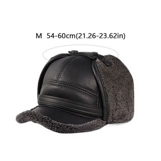 Mũ NCE Người Cao Tuổi, Mũ Bịt Tai Nam Da PU Chống Gió, Mũ Bóng Chày Ấm Áp Ngoài Trời Dày Chất Lượng Cao Thu Đông