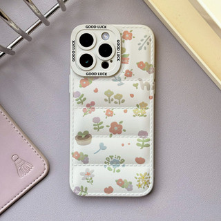 Ốp điện thoại minh họa hoa nhỏ cho iPhone 17 / 17Air / 16E / 15 Plus / 14 / 13 / 12 / 11 / Pro Max. Chống sốc rơi. Hộp đựng túi khí kiểu áo khoác silicon lỏng che phủ toàn diện