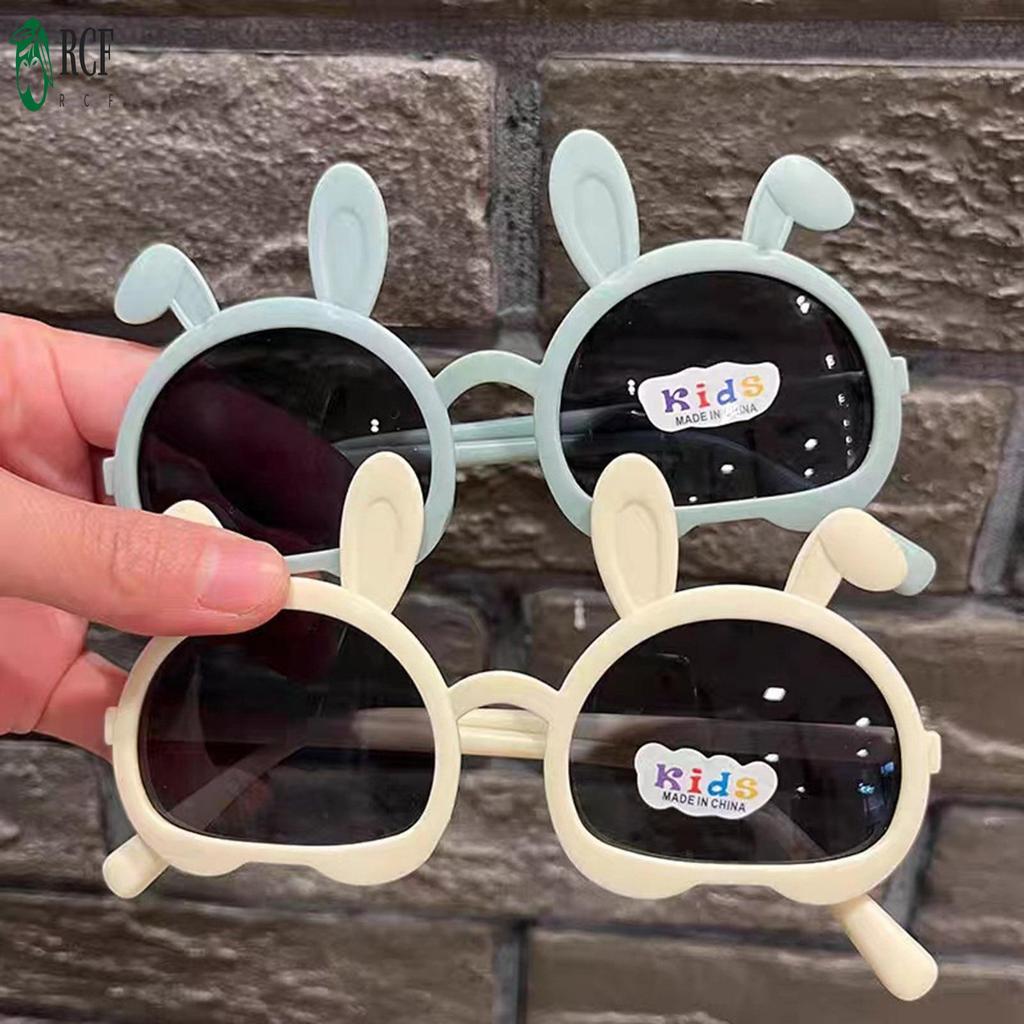 Kính râm ngoài trời dành cho bé với khung tai thỏ dễ thương, chống nắng cho bé trai và bé gái
