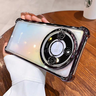 Honor X9c Vỏ TPU silicon mạ trong suốt thông minh cho Honor X9d X9C X9a X9b HonorX9C 5G Vỏ điện thoại túi khí bốn góc trong suốt Ốp lưng mềm chống sốc Camera bảo vệ mặt sau