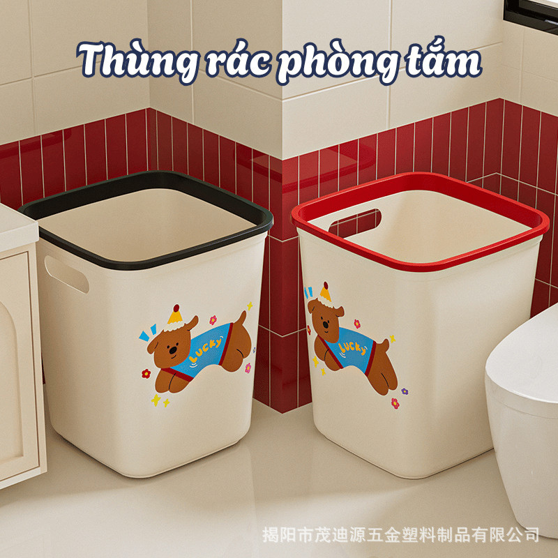 Thùng rác nhựa hình mèo dễ thương có nắp cố định DINO, Thùng đựng rác cho phòng ngủ, phòng làm việc