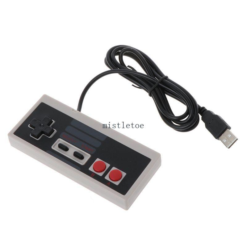 Bộ điều khiển chơi game USB MIS Cắm nhựa Đen + Xám cho PC NES cho Windows Mới