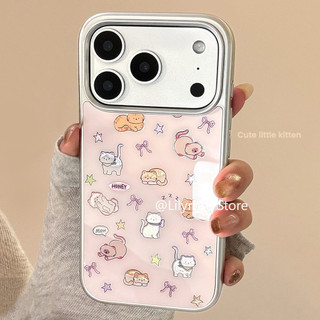 Ốp Lưng Mèo Dễ Thương Cho iPhone 17ProMax 17Po 17 16ProMax 16Pro 16 16Plus 15ProMax 15Pro 15 14ProMax 14Pro 14 13ProMax 13Pro 13 15Plus Apple iPhone Case Mạ Điện Cứng Huawei P70