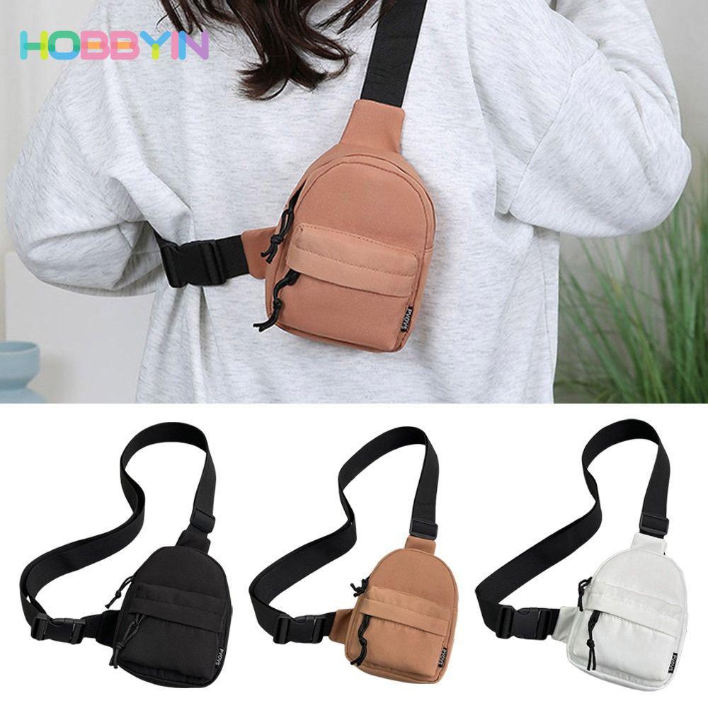 Túi đeo chéo điện thoại HOBBYIN, Túi đeo ngực Nylon có dây đeo có thể điều chỉnh, Túi dây kéo nhẹ thông thường Ví du lịch