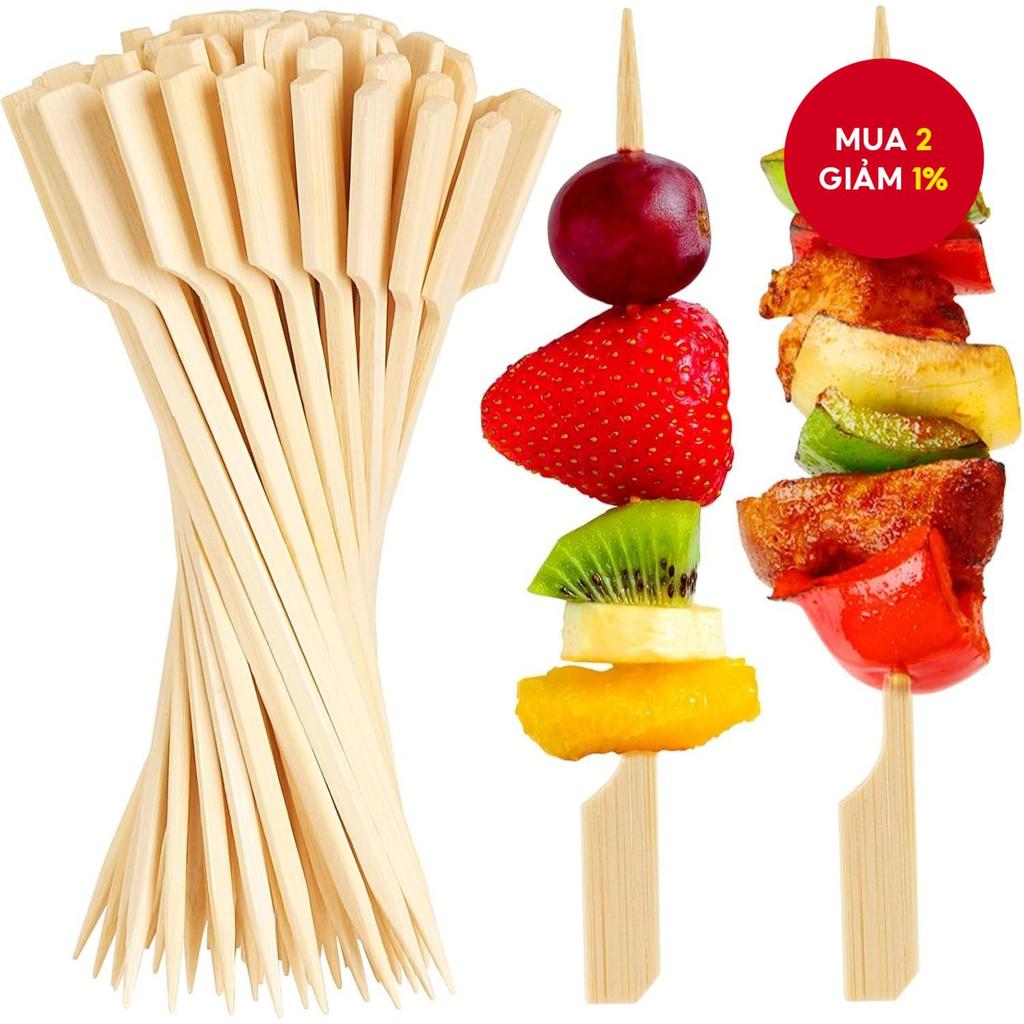 100 cái xiên tre dùng cho cocktail, dùng để xiên món khai vị, xiên ...