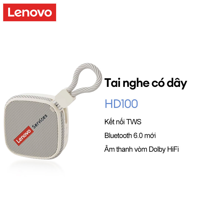 Loa Bluetooth Lenovo HD100 Hi-Fi Stereo sành điệu Loa di động Bluetooth 6.0  Âm lượng cực lớn