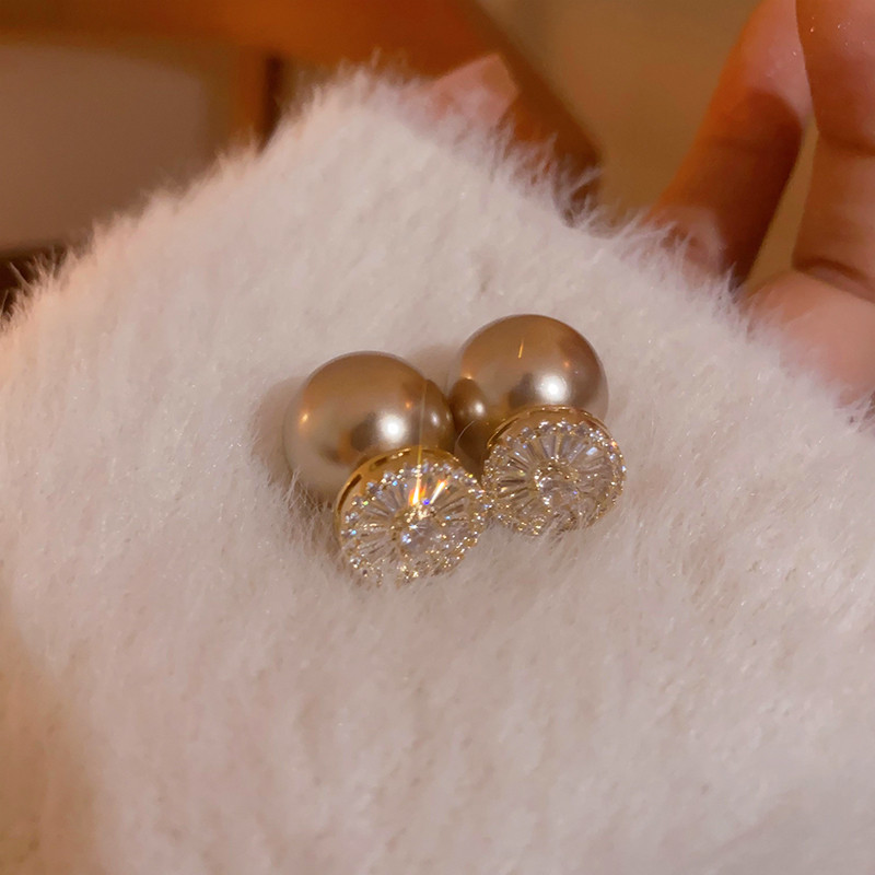 Bông Tai Nữ Retro Zircon và Ngọc Trai, Phong Cách Sang Trọng, Giá Rẻ