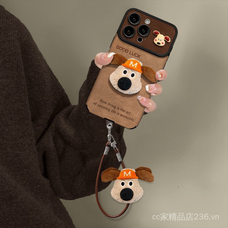 Sang Trọng Shopkeeper Chó Dây Thích Hợp Cho 15 Thu Đông Ốp Lưng Điện Thoại Nữ Mới iphone17promax Silicone 16 14 13 12 11