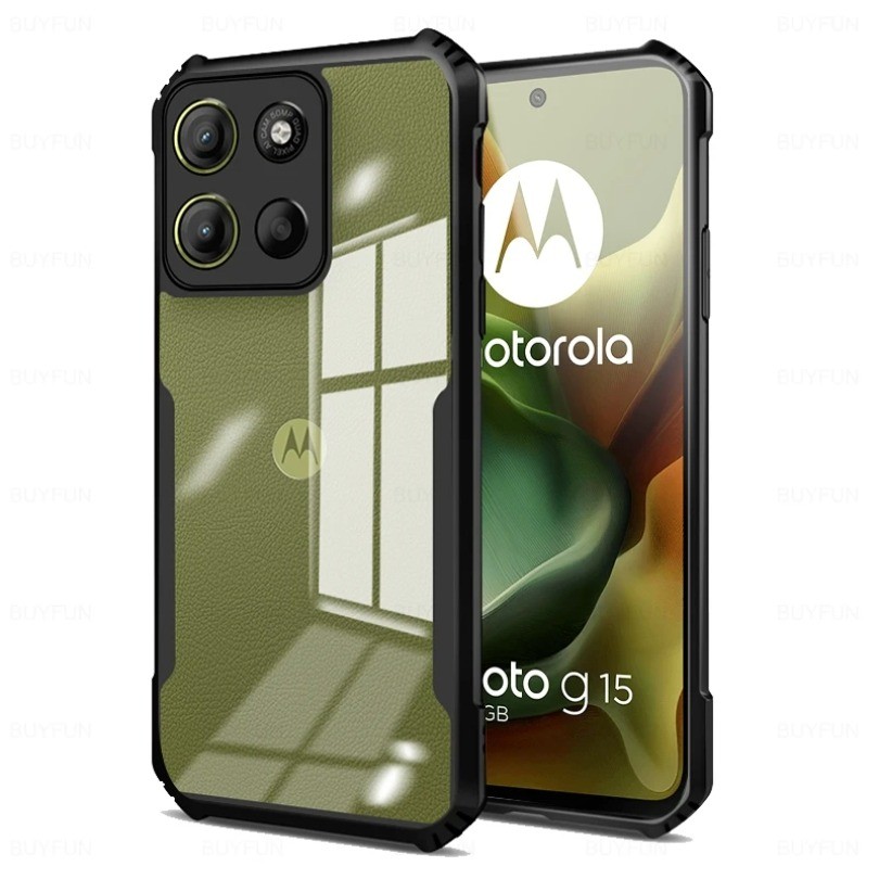 Ốp Lưng Chống Sốc Acrylic Trong Suốt Cho Motorola Moto G05 G15 G35 G45 G55 G75 G85 G 15 75 5G TPU Khung Mềm Bảo Vệ
