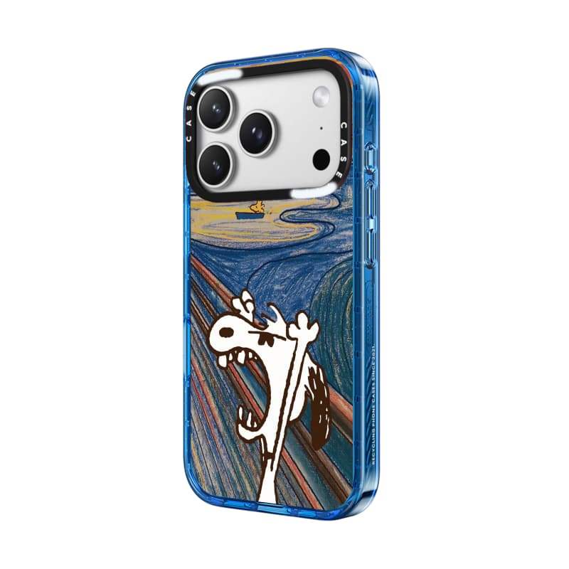 CASECASE X Tranh sơn dầu Angry Snoopy Sky Màu xanh trong suốt Cứng hút từ tính Tác động cho Apple IPhone 12 13 14 15 16 17 Pro Max Air Plus có hộp