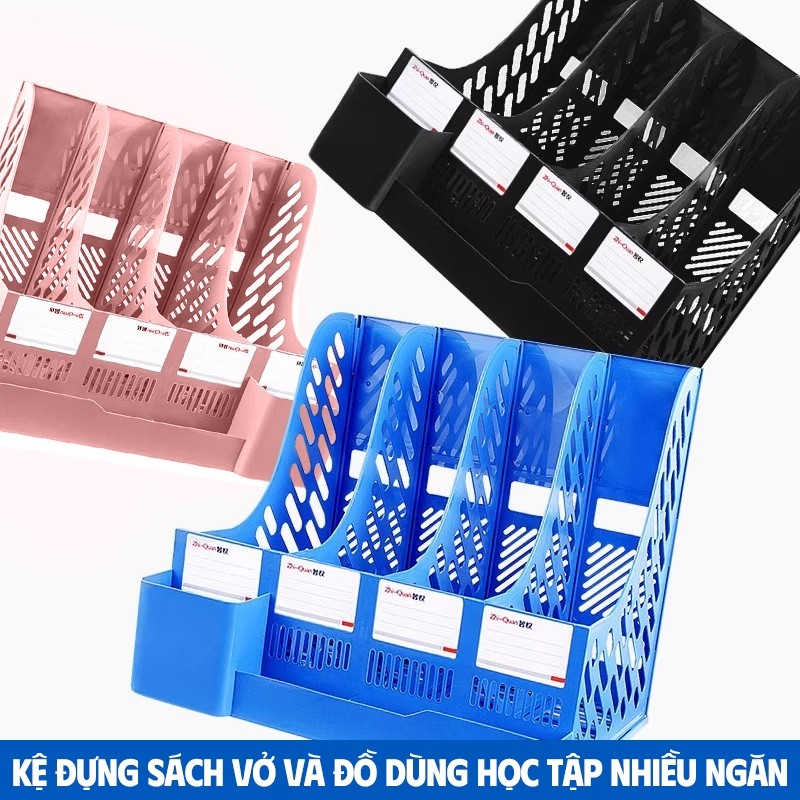 Kệ Đựng Tài Liệu Văn Phòng 3/4 Ngăn – Khay Đựng Hồ Sơ, Sách Vở, Dụng Cụ Học Tập Đa Năng Cứng Cáp