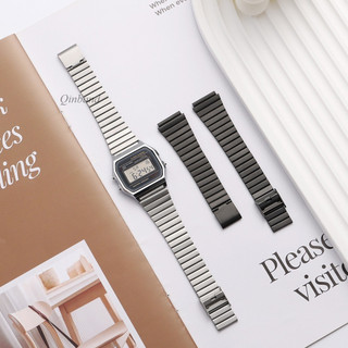 Dây đeo đồng hồ bằng thép không gỉ cổ điển cho Casio A158 A168 SGW400 F91W F84 F105 F108 AE1200 AE1300 Vòng đeo tay khối vàng bạc kỹ thuật số 18mm 20mm Dây đeo đồng hồ nam nữ
