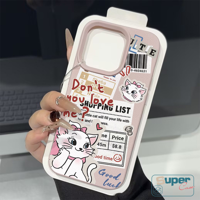 Ốp Lưng Tương Thích Cho IPhone 11 17 13 15 16 14 12 Pro Max 16 13 15 17 12 14 Pro 14 15 16 Plus XR X XS Max Cặp Đôi Thời Trang Mèo Dễ Thương Marie Letter Doodle Bìa Mềm