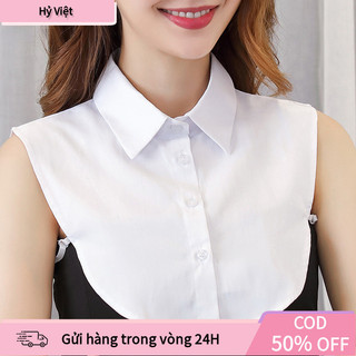 【Hỷ】Cổ áo giả chất liệu cotton len thoáng khí, thiết kế hai màu trắng đen, phù hợp cho mọi dịp từ công sở đến dạo phố
