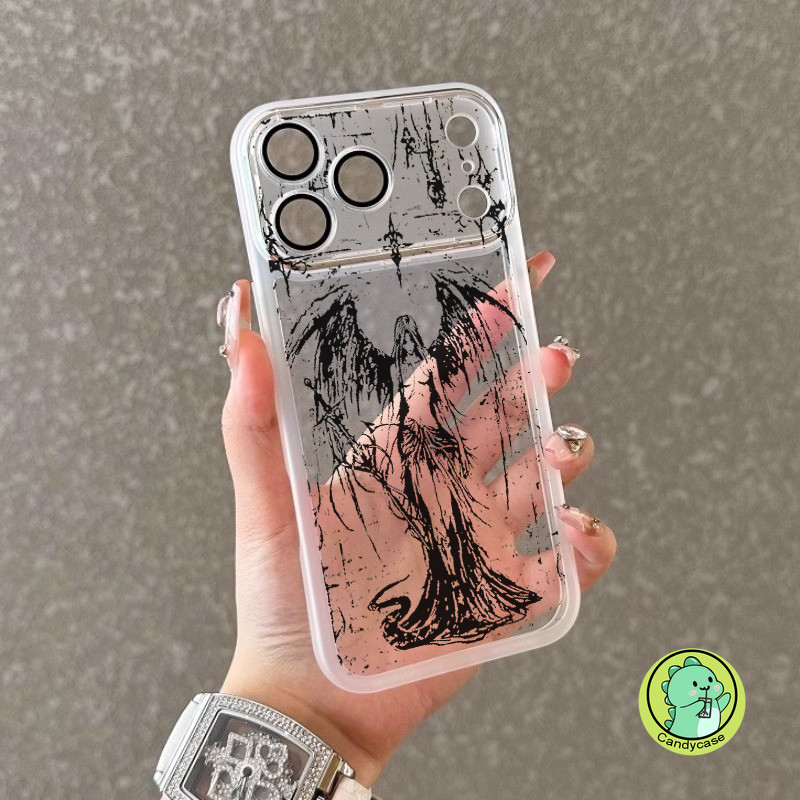 Ốp Điện Thoại Thiên Thần Bóng Tối Vintage Gothic Cho Redmi Turbo 4 Pro 3 A5 A4 A3 A3X A2 A1 Plus A2 + A1 + 5G 4G Vỏ Chống Sốc Y2K Dễ Thương Có Ống Kính Kính