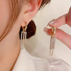 Bông tai hình học zircon thời trang cao cấp